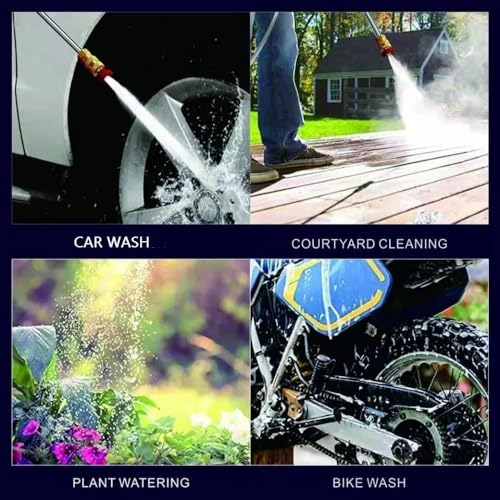 SEAHELTON Wireless High Pressure Washer for Car Washing 48V Rechargeable Electric Pressure Washer Gun Machine Tool for Bike, Cleaning, Gardening with Adjustable 3 in 1 Nozzle and 5M Hose Pipe