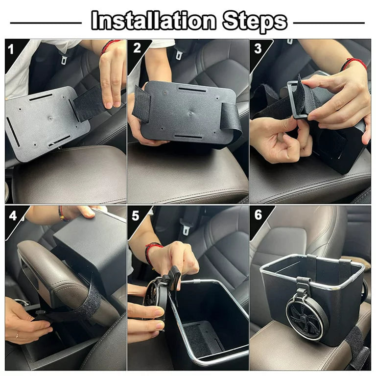 1pc Multifunctional Car Armrest Box Tissue Box With Two Cup Holders,  Creative Universal Car Center Console Armrest Box Tissue Box Storage Cup  Holder, Convenient Storage Suitable For Single-door Armrest Box In Car
